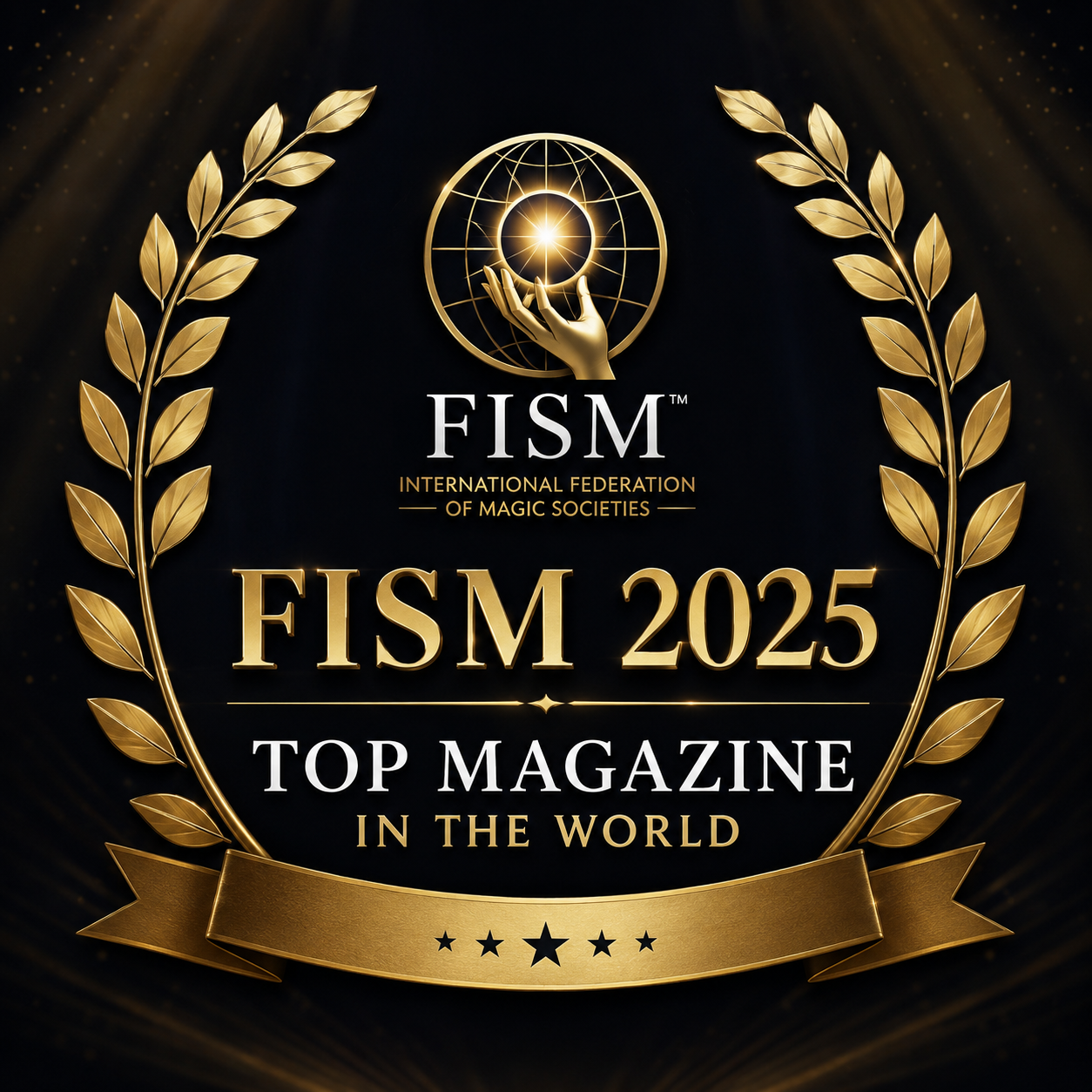 FISM 2025 top magazine in the world award badge