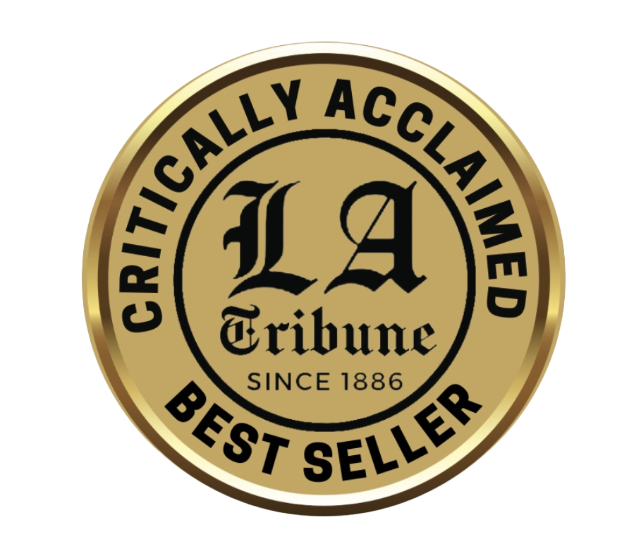 Los Angeles Tribune critically acclaimed bestseller award badge